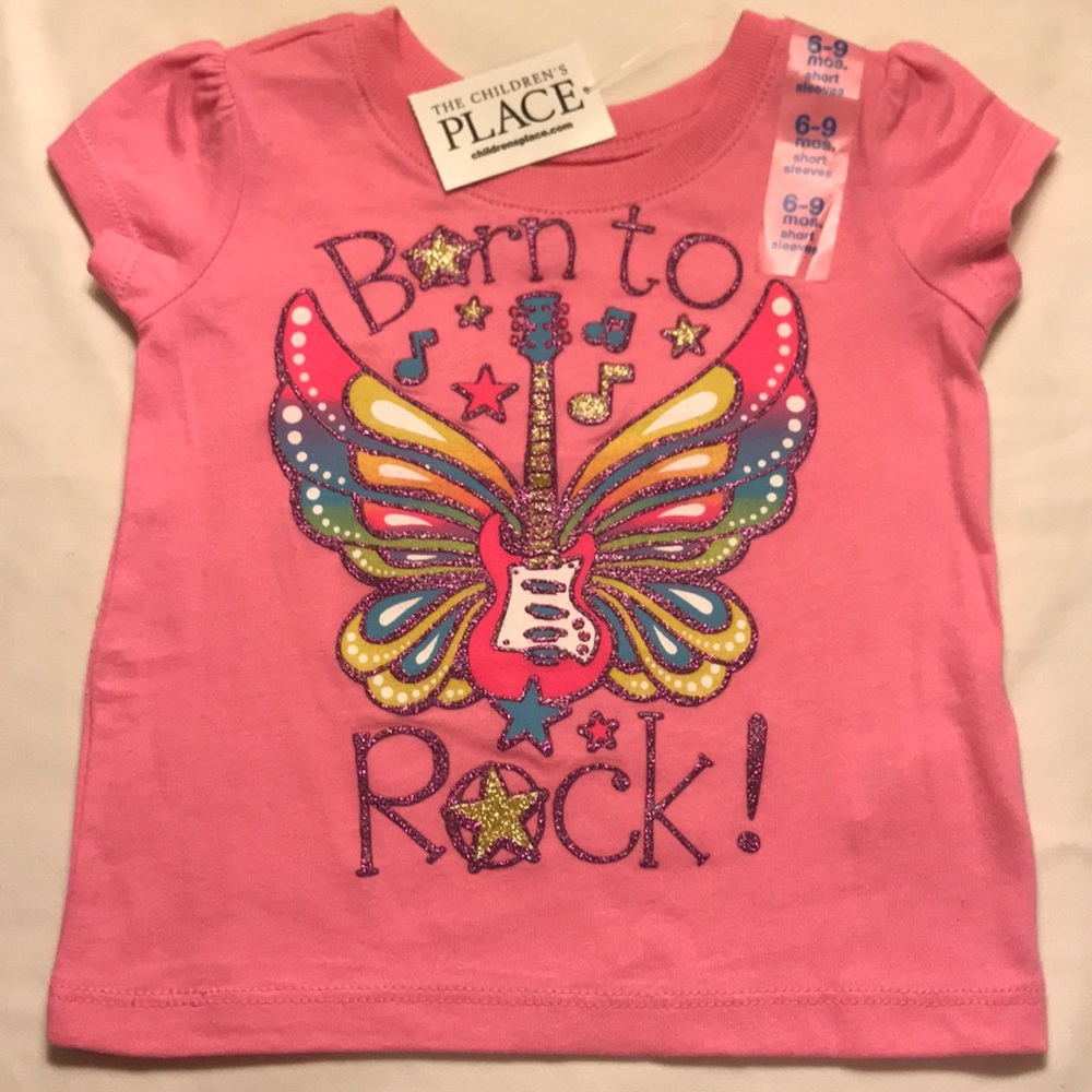 Pink Born to Rock Shirt (Size 6-9m)